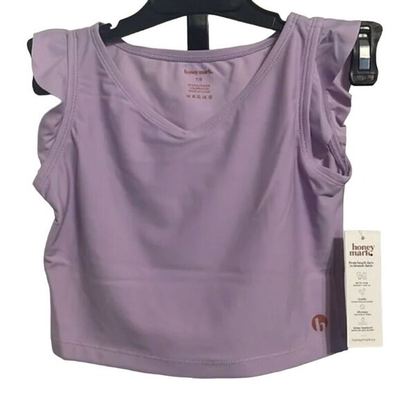 Girls Honey Mark Lavender Two-Piece Swimsuit W/Ruffle 3T/4T - Picture 2 of 3